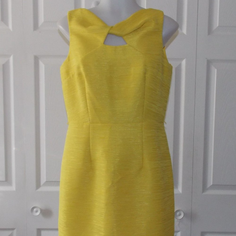 Ann Taylor yellow sleeveless sheath dress size 6P